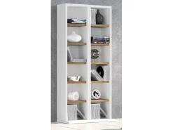 Prateleira de mídia de CD / DVD Milano Branco/carvalho de mel A. 92 x L. 42 x P. 20 cm