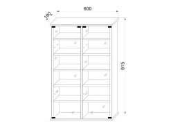 Prateleira de mídia de CD / DVD Tilano Carvalho mel A. 92 x L. 60 x P. 18 cm