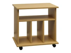 Prateleira de Mídia de Madeira VCM | Prateleira com Rolos | Dimensões: A. 59 x L. 60 x P. 45 cm - Retal (Beech)