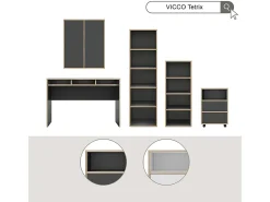 Prateleira de parede antracite 63x40x75 tetrix