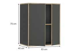 Prateleira de parede antracite 63x40x75 tetrix