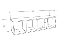 Prateleira de parede Arila Antracite A. 30 x L. 115 x P. 30 cm