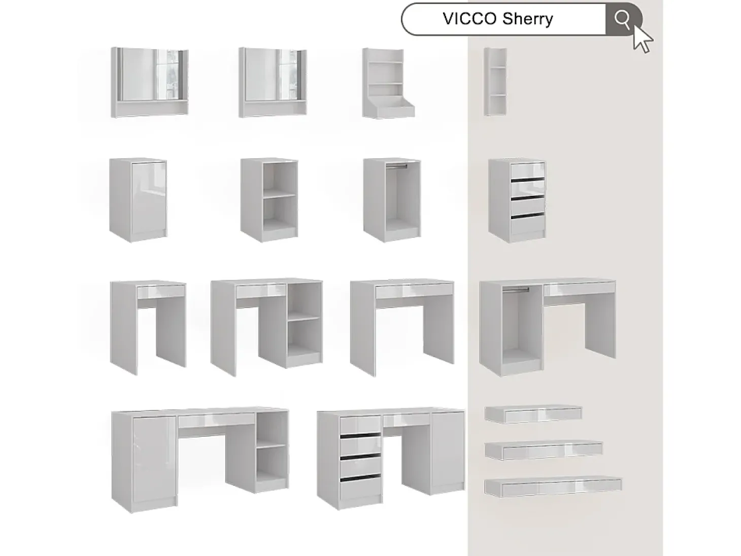 Prateleira de parede branco alto brilho 120x40.1x12 sherry