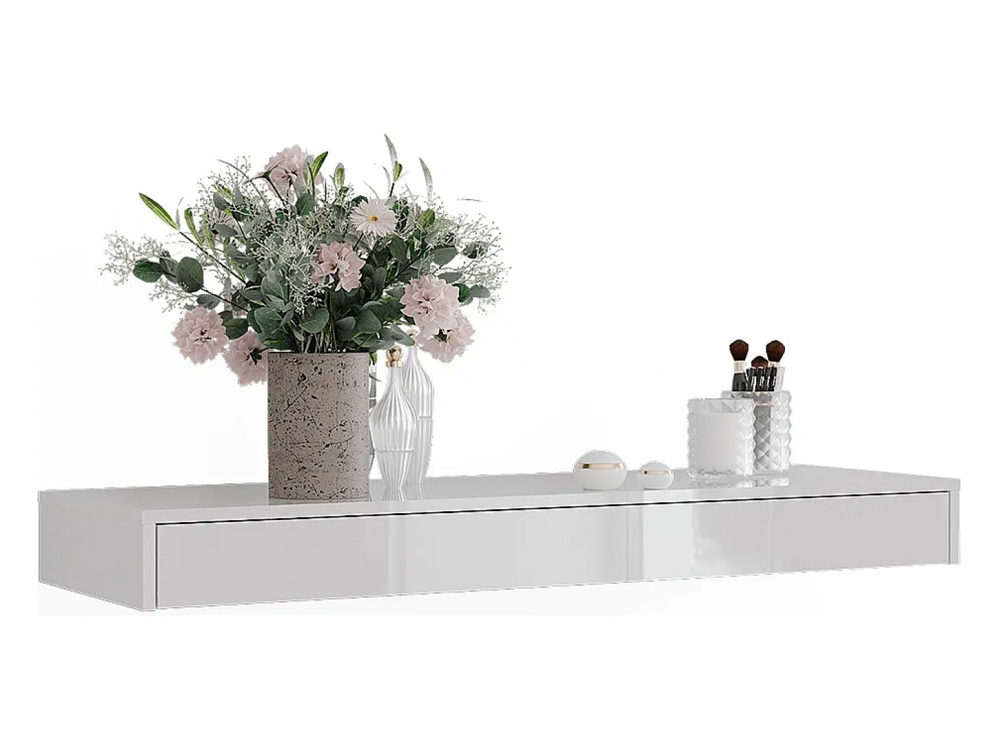 Prateleira de parede branco alto brilho 120x40.1x12 sherry