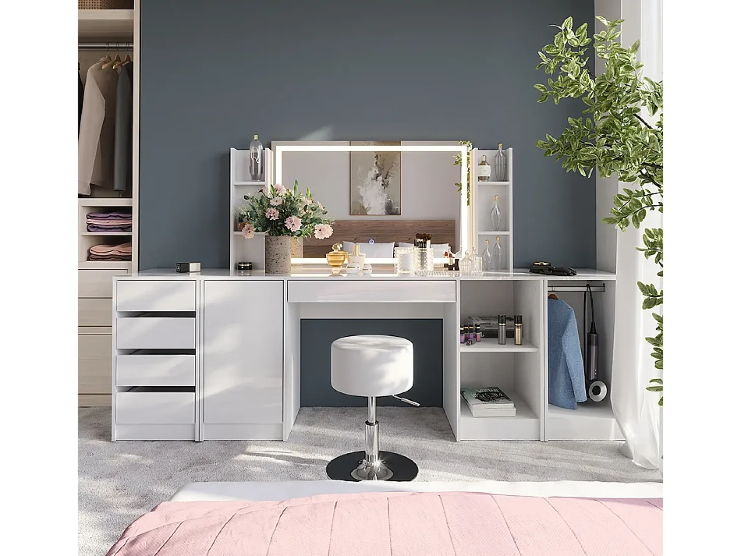 Prateleira de parede branco alto brilho 120x40.1x12 sherry