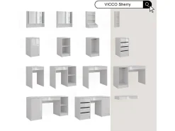 Prateleira de parede branco/branco brilhante 81.4x40.1x12 sherry