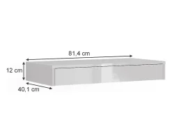 Prateleira de parede branco/branco brilhante 81.4x40.1x12 sherry