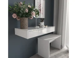 Prateleira de parede branco/branco brilhante 81.4x40.1x12 sherry