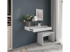Prateleira de parede branco/branco brilhante 81.4x40.1x12 sherry