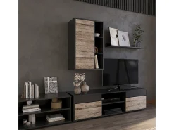 Prateleira de parede carvalho preto/areia 50.1x28.3x78.4 berno