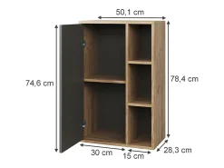 Prateleira de parede carvalho goldkraft/antracite 50.1x28.3x78.4 berno
