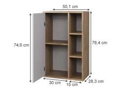 Prateleira de parede carvalho goldkraft/branco 50.1x28.3x78.4 berno