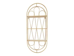 Prateleira de Parede Decorativa Java 96 cm Assimétrica em Madeira e Metal, Design Prático para Objetos e Plantas