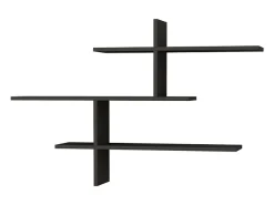 Prateleira de parede design moderno TANA Cinza Antracite 3 prateleiras