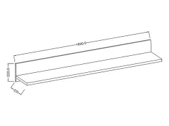 Prateleira de parede design 160cm cores fosco e branco brilhante. Coleção BREDA.