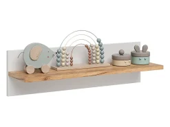 Prateleira de parede para quarto infantil branco/artesanal 70x20x20 malia