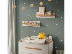 Prateleira de parede para quarto infantil branco/artesanal 70x20x20 malia