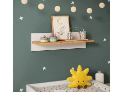 Prateleira de parede para quarto infantil branco/artesanal 70x20x20 malia