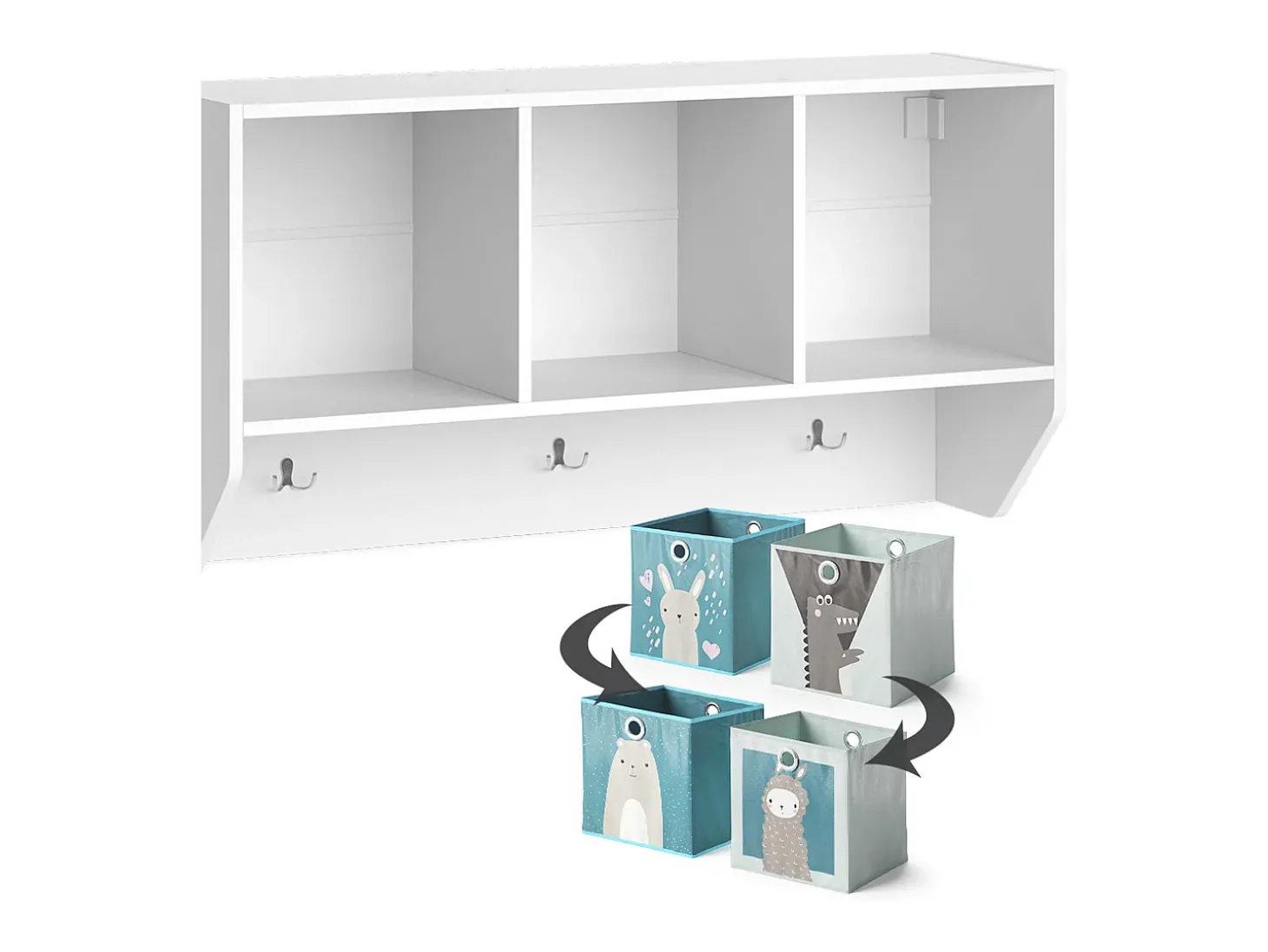 Prateleira de parede para o quarto das crianças branco 31x107.2x56 luigi