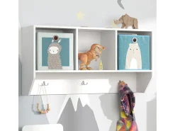 Prateleira de parede para o quarto das crianças branco 31x107.2x56 luigi
