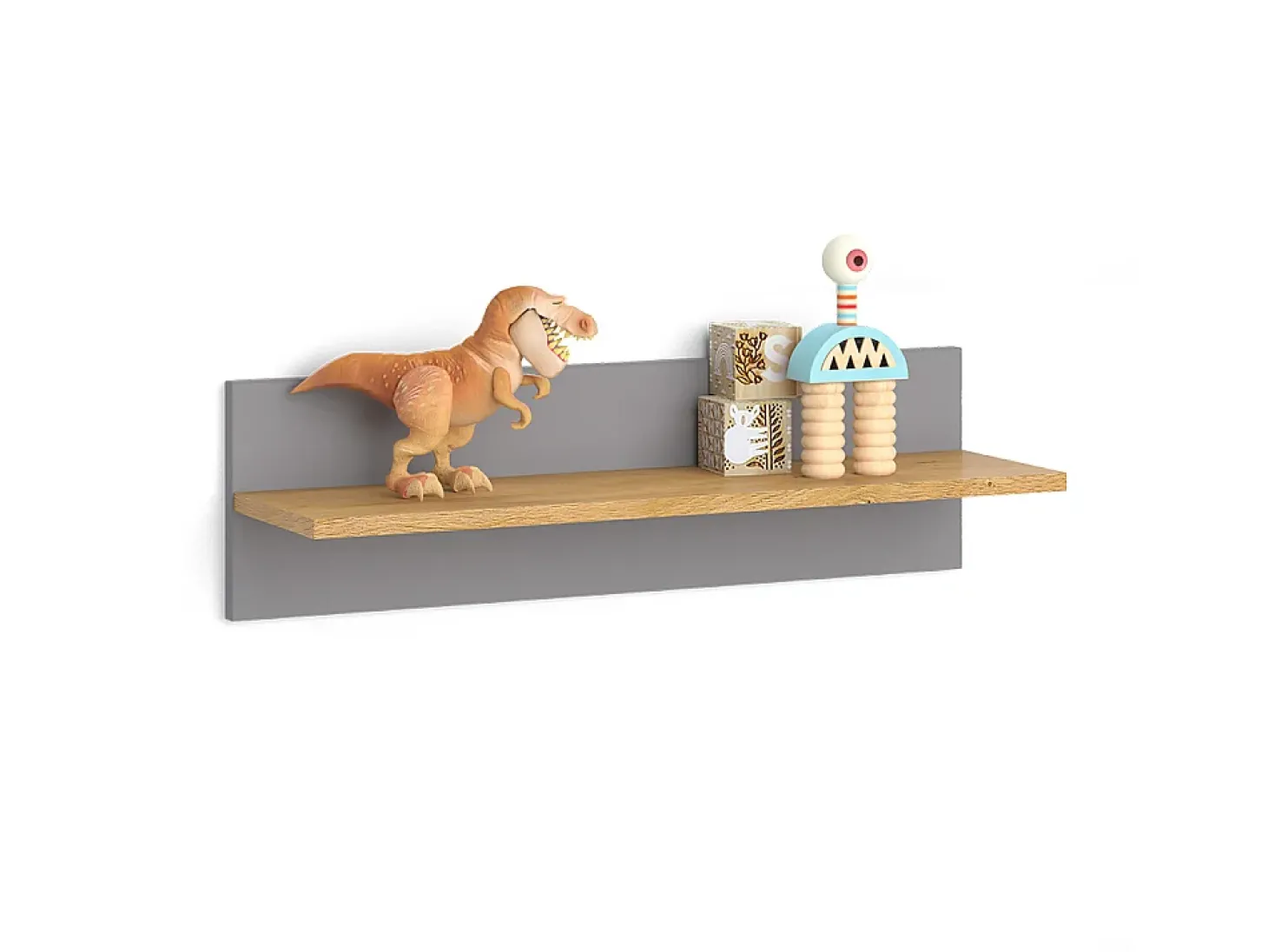 Prateleira de parede para o quarto das crianças cinza 70x18.4x20 malia