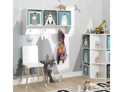 Prateleira de parede para o quarto das crianças branco 107.2x31x56 luigi