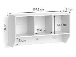 Prateleira de parede para o quarto das crianças branco 107.2x31x56 luigi