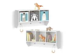 Prateleira de parede para o quarto das crianças branco 107.2x31x56 luigi