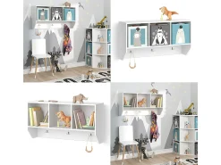 Prateleira de parede para o quarto das crianças branco 107.2x31x56 luigi