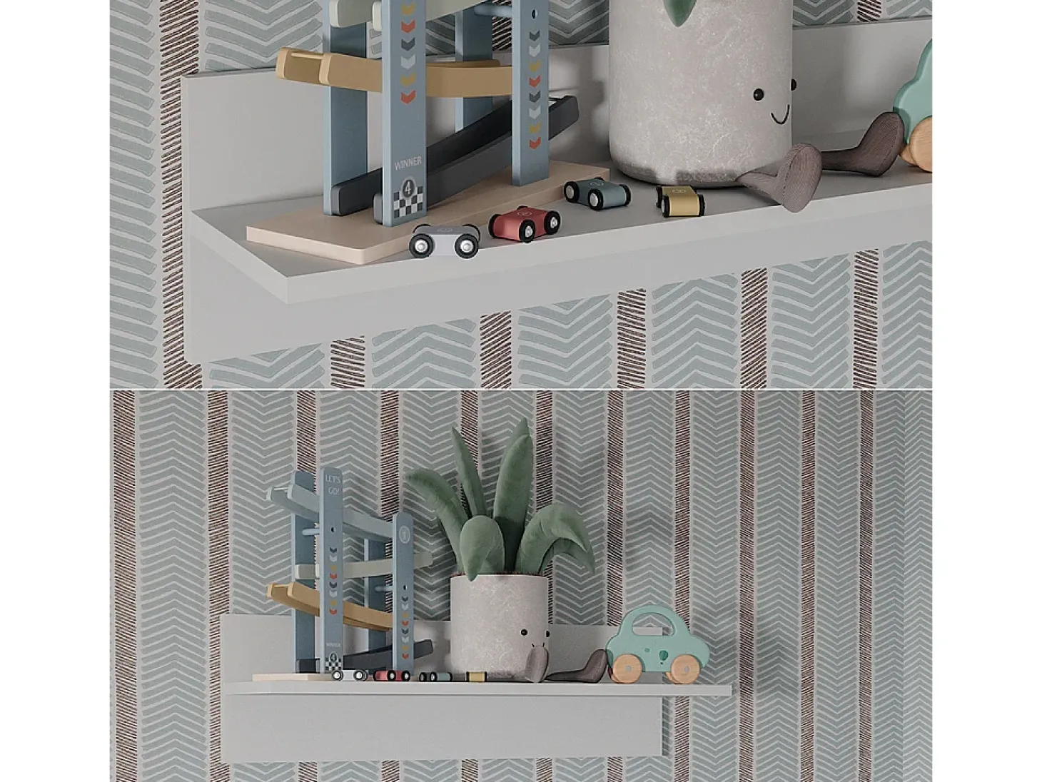 Prateleira de parede para o quarto das crianças branco 70x20x20 ajaton