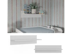 Prateleira de parede para o quarto das crianças branco 70x20x20 ajaton