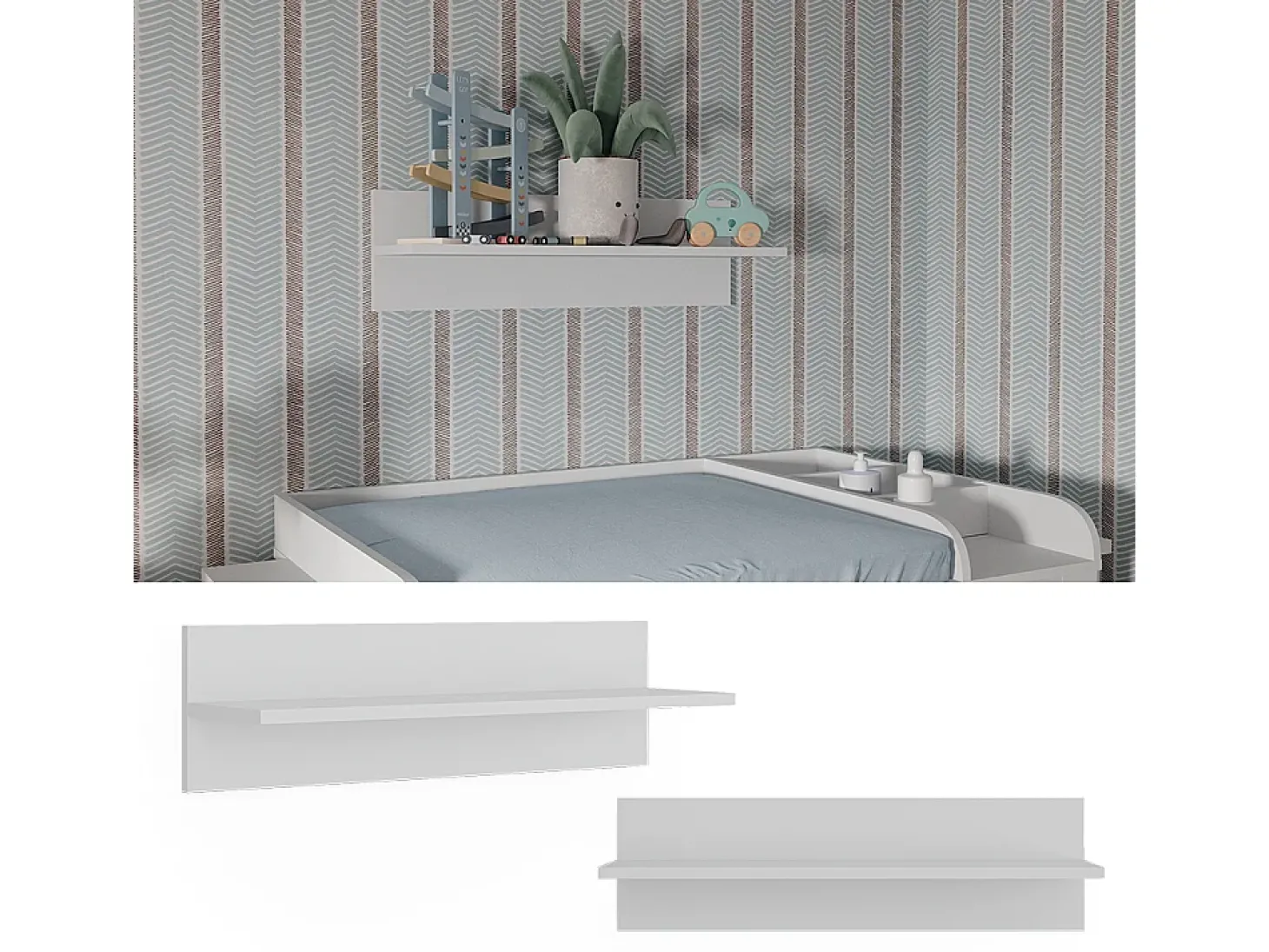 Prateleira de parede para o quarto das crianças branco 70x20x20 ajaton