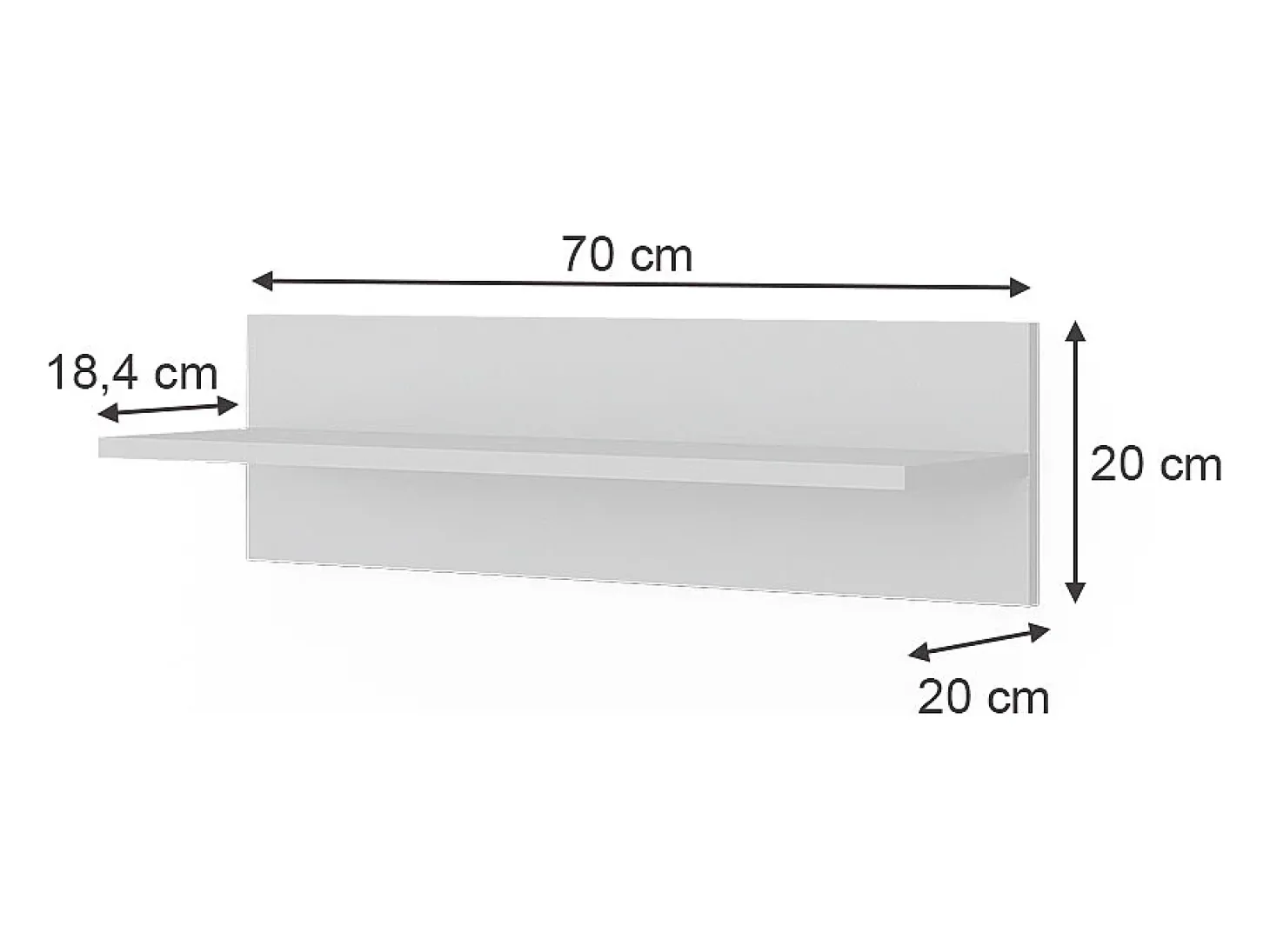 Prateleira de parede para o quarto das crianças branco 70x20x20 ajaton