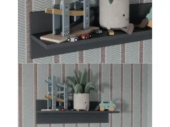 Prateleira de parede para o quarto das crianças cinza 70x20x20 ajaton