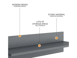 Prateleira de parede para o quarto das crianças cinza 70x20x20 ajaton