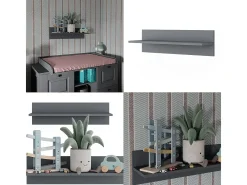 Prateleira de parede para o quarto das crianças cinza 70x20x20 ajaton