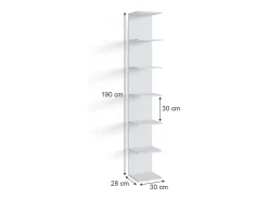 Prateleira de parede para o quarto das crianças branco 30x28x190 paolo