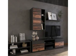 Prateleira de parede preto/estilo antigo 50.1x28.3x78.4 berno