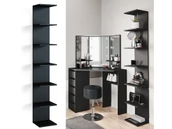 Prateleira de parede preto 30x28x190 paolo