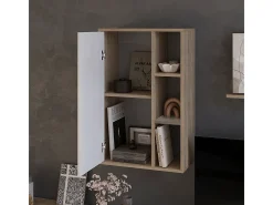 Prateleira de parede sonoma/branco 50.1x28.3x78.4 berno