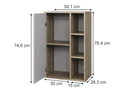 Prateleira de parede sonoma/branco 50.1x28.3x78.4 berno