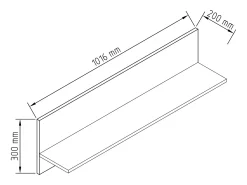 Prateleira de parede Usilo Branco A. 30 x L. 102 x P. 20 cm