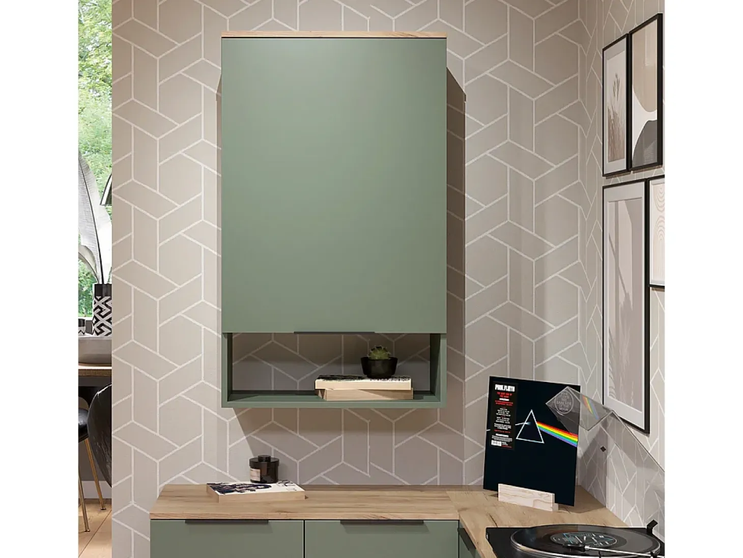 Prateleira de parede verde 60x30x100 wido
