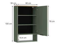 Prateleira de parede verde 60x30x100 wido