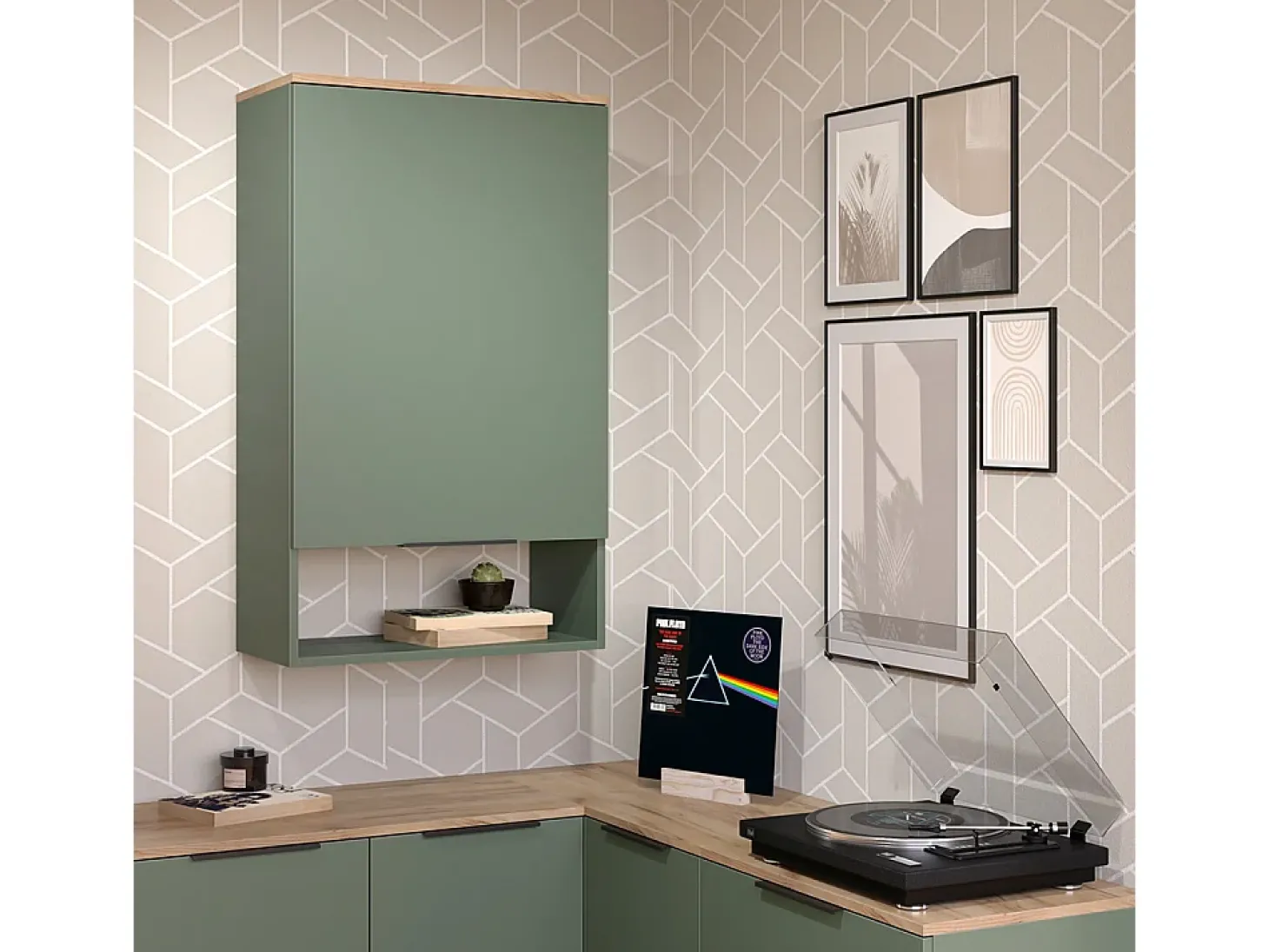 Prateleira de parede verde 60x30x100 wido