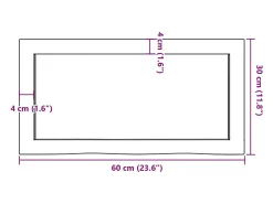 Prateleira de parede 60x30x(2-4) cm carvalho maciço não tratado