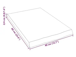 Prateleira de parede 40x60x(2-4) cm carvalho maciço não tratado