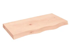 Prateleira de parede 80x40x(2-6) cm carvalho maciço não tratado