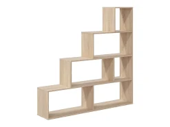 Prateleira de sala de estar Klum com 10 compartimentos em carvalho canadense, 145x145x29 cm