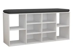 Prateleira de sapato de madeira VCM | Dimensões aprox. A. 50 x L. 104 x P. 30 cm | Sapato cômoda com 10 compartimentos | Armário para sapatos - Hinsol S (Branco)